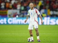 Federico Dimarco left-back of Italy and Inter Milan during the UEFA EURO 2024 group stage match between Spain and Italy at Arena AufSchalke...