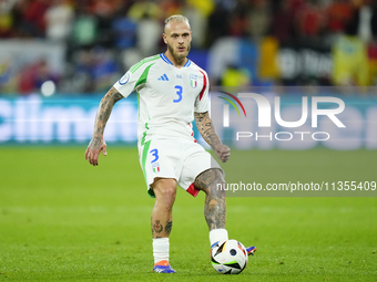 Federico Dimarco left-back of Italy and Inter Milan during the UEFA EURO 2024 group stage match between Spain and Italy at Arena AufSchalke...