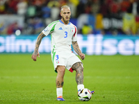 Federico Dimarco left-back of Italy and Inter Milan during the UEFA EURO 2024 group stage match between Spain and Italy at Arena AufSchalke...