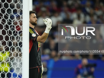 Unai Simon goalkeeper Athletic Club Bilbao gives instructions during the UEFA EURO 2024 group stage match between Spain and Italy at Arena A...