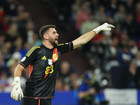 Unai Simon goalkeeper Athletic Club Bilbao gives instructions during the UEFA EURO 2024 group stage match between Spain and Italy at Arena A...