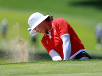 Amy Yang of Republic of Korea hits out of the bunker on the 6th green during Day Four of the KPMG Women's PGA Championship at Sahalee Countr...