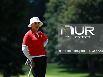 Amy Yang of Republic of Korea waits on the 6th hole during Day Four of the KPMG Women's PGA Championship at Sahalee Country Club in Sammamis...