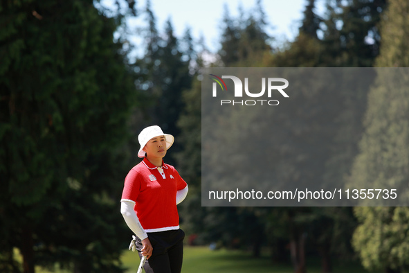 Amy Yang of Republic of Korea waits on the 6th hole during Day Four of the KPMG Women's PGA Championship at Sahalee Country Club in Sammamis...