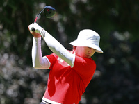 Amy Yang of Republic of Korea tees off on the 7th hole during Day Four of the KPMG Women's PGA Championship at Sahalee Country Club in Samma...