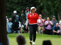 Amy Yang of Republic of Korea celebrates her birdie on the 8th green during Day Four of the KPMG Women's PGA Championship at Sahalee Country...