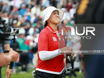 Amy Yang of Republic of Korea celebrates after winning the KPMG Women's PGA Championship at Sahalee Country Club in Sammamish, Washington, U...