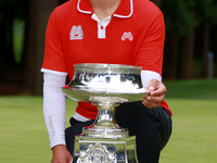 Amy Yang of Republic of Korea holds the winner's trophy during the awards ceremony after winning the KPMG Women's PGA Championship at Sahale...