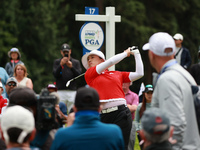 Amy Yang of Republic of Korea tees off on the 17th holed during Day Four of the KPMG Women's PGA Championship at Sahalee Country Club in Sam...