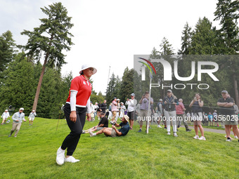 Amy Yang of Republic of Korea heads to the 17th hole during Day Four of the KPMG Women's PGA Championship at Sahalee Country Club in Sammami...