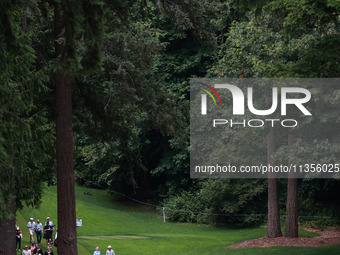 Amy Yang of Republic of Korea walks on the 16th hole during Day Four of the KPMG Women's PGA Championship at Sahalee Country Club in Sammami...