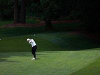 Madelene Sagstrom of Sweden plays her fairway shot on the 16th hole during Day Four of the KPMG Women's PGA Championship at Sahalee Country...