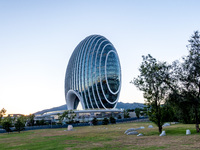 Beijing Sunrise Oriental Kempinski Hotel is standing by Yanqi Lake in Huairou District, Beijing, China, on October 3, 2018. (