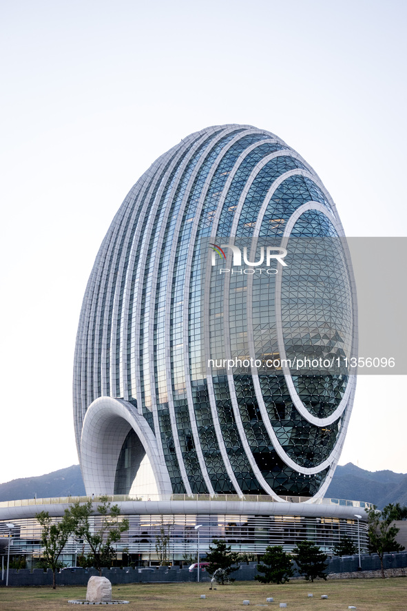 Beijing Sunrise Oriental Kempinski Hotel is standing by Yanqi Lake in Huairou District, Beijing, China, on October 3, 2018. 