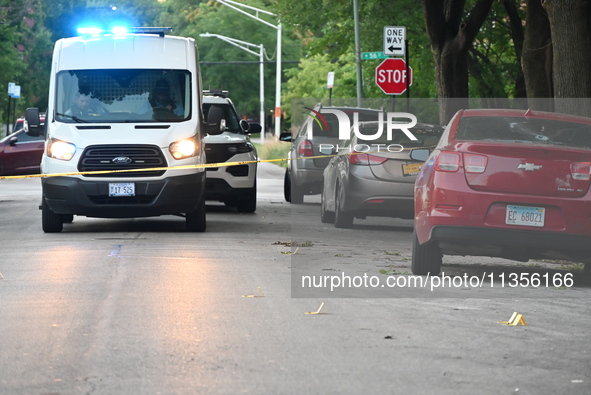 A 29-year-old male victim is being shot in Chicago, Illinois, United States, on June 23, 2024. At approximately 6:45 p.m., Sunday evening, o...