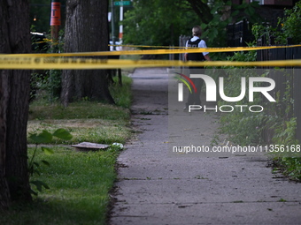 A 29-year-old male victim is being shot in Chicago, Illinois, United States, on June 23, 2024. At approximately 6:45 p.m., Sunday evening, o...