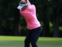 Brooke Henderson of Canada plays her second shot on the first hole during Day Four of the KPMG Women's PGA Championship at Sahalee Country C...