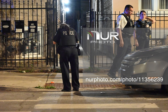 A 24-year-old male victim is being shot multiple times and is in critical condition in Chicago, Illinois, United States, on June 23, 2024. A...