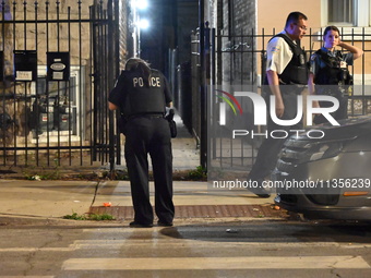 A 24-year-old male victim is being shot multiple times and is in critical condition in Chicago, Illinois, United States, on June 23, 2024. A...