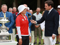 Amy Yang of Republic of Korea Is interview after winning the KPMG Women's PGA Championship at Sahalee Country Club in Sammamish, Washington,...