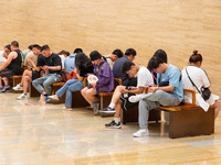 Citizens are enjoying the cool off at Shandong Museum in Jinan, China, on June 23, 2024. (