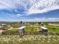 Tourists are playing at the ''space capsule camp'' in Ganjing village, Guyuan city, Northwest China's Ningxia Hui Autonomous region, on June...