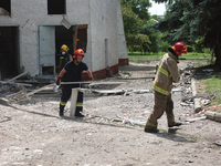 Rescuers are removing the rubble at the Ivano-Frankivsk National Technical University of Oil and Gas damaged by a Russian missile attack in...