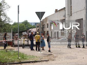 People are staying at the Ivano-Frankivsk National Technical University of Oil and Gas, damaged by a Russian missile attack, in Ivano-Franki...