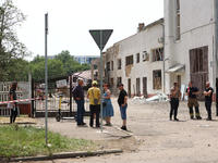 People are staying at the Ivano-Frankivsk National Technical University of Oil and Gas, damaged by a Russian missile attack, in Ivano-Franki...