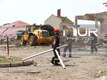 Rescuers are removing the rubble at the Ivano-Frankivsk National Technical University of Oil and Gas damaged by a Russian missile attack in...