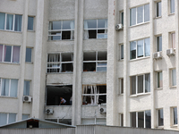 Twelve buildings of the Ivano-Frankivsk National Technical University of Oil and Gas are being damaged by a Russian missile attack in Ivano-...