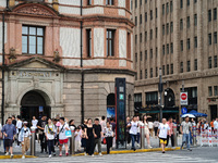 Chinese and foreign tourists are bustling along the Nanjing Road Pedestrian street in Shanghai, China, on June 24, 2024. (