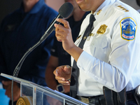 Mayor Muriel Bowser Was Joined By DC Metropolitan Police Chief Pamela Smith To Unveil A New ''FALCON ONE'' Helicopter, An Airbus H-125, That...