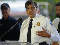 Mayor Muriel Bowser Was Joined By DC Metropolitan Police Chief Pamela Smith To Unveil A New ''FALCON ONE'' Helicopter, An Airbus H-125, That...