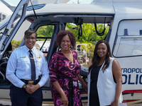 Mayor Muriel Bowser Was Joined By DC Metropolitan Police Chief Pamela Smith To Unveil A New ''FALCON ONE'' Helicopter, An Airbus H-125, That...