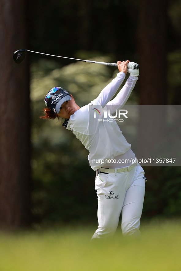 Jin Young Ko of Republic of Korea tees off on the thiurd hole during Day Four of the KPMG Women's PGA Championship at Sahalee Country Club i...