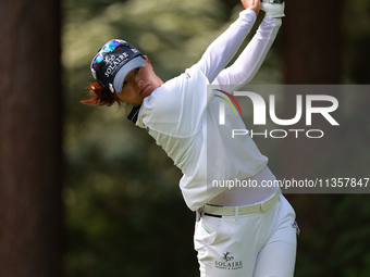 Jin Young Ko of Republic of Korea tees off on the thiurd hole during Day Four of the KPMG Women's PGA Championship at Sahalee Country Club i...