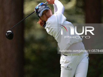 Jin Young Ko of Republic of Korea tees off on the thiurd hole during Day Four of the KPMG Women's PGA Championship at Sahalee Country Club i...