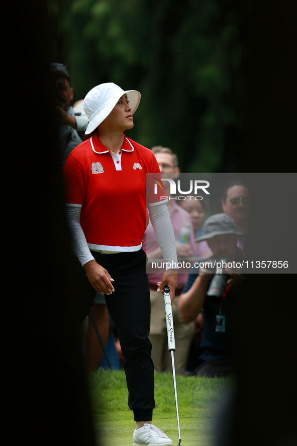 Amy Yang of Republic of Korea walks on the 8th green during Day Four of the KPMG Women's PGA Championship at Sahalee Country Club in Sammami...