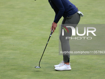 Gaby Lopez of Mexico follows her putt on the 16th green during Day Four of the KPMG Women's PGA Championship at Sahalee Country Club in Samm...