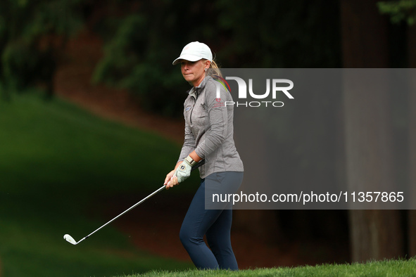 Lauren Hartlage of the United States plays her shot toward the 16th green during Day Four of the KPMG Women's PGA Championship at Sahalee Co...