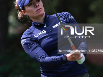 Gaby Lopez of Mexico tees off on the third hole during Day Four of the KPMG Women's PGA Championship at Sahalee Country Club in Sammamish, W...