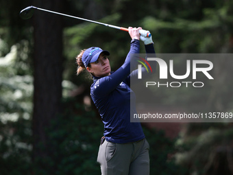 Gaby Lopez of Mexico tees off on the third hole during Day Four of the KPMG Women's PGA Championship at Sahalee Country Club in Sammamish, W...