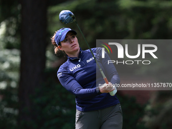 Gaby Lopez of Mexico tees off on the third hole during Day Four of the KPMG Women's PGA Championship at Sahalee Country Club in Sammamish, W...