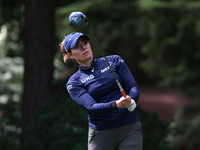 Gaby Lopez of Mexico tees off on the third hole during Day Four of the KPMG Women's PGA Championship at Sahalee Country Club in Sammamish, W...