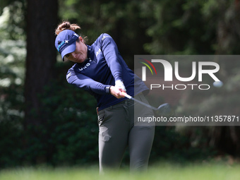 Gaby Lopez of Mexico tees off on the third hole during Day Four of the KPMG Women's PGA Championship at Sahalee Country Club in Sammamish, W...