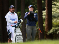 Gaby Lopez of Mexico prepares to play her tee shot on the third hole during Day Four of the KPMG Women's PGA Championship at Sahalee Country...