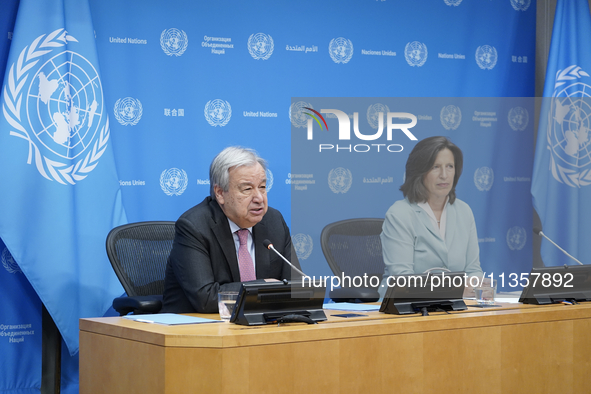 UN Secretary-General Antonio Guterres and Under Secretary  General for Global Communications, Melissa Fleming discuss work needed to institu...