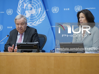 UN Secretary-General Antonio Guterres and Under Secretary  General for Global Communications, Melissa Fleming discuss work needed to institu...