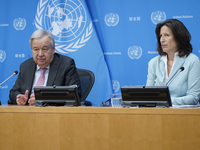 UN Secretary-General Antonio Guterres and Under Secretary  General for Global Communications, Melissa Fleming discuss work needed to institu...